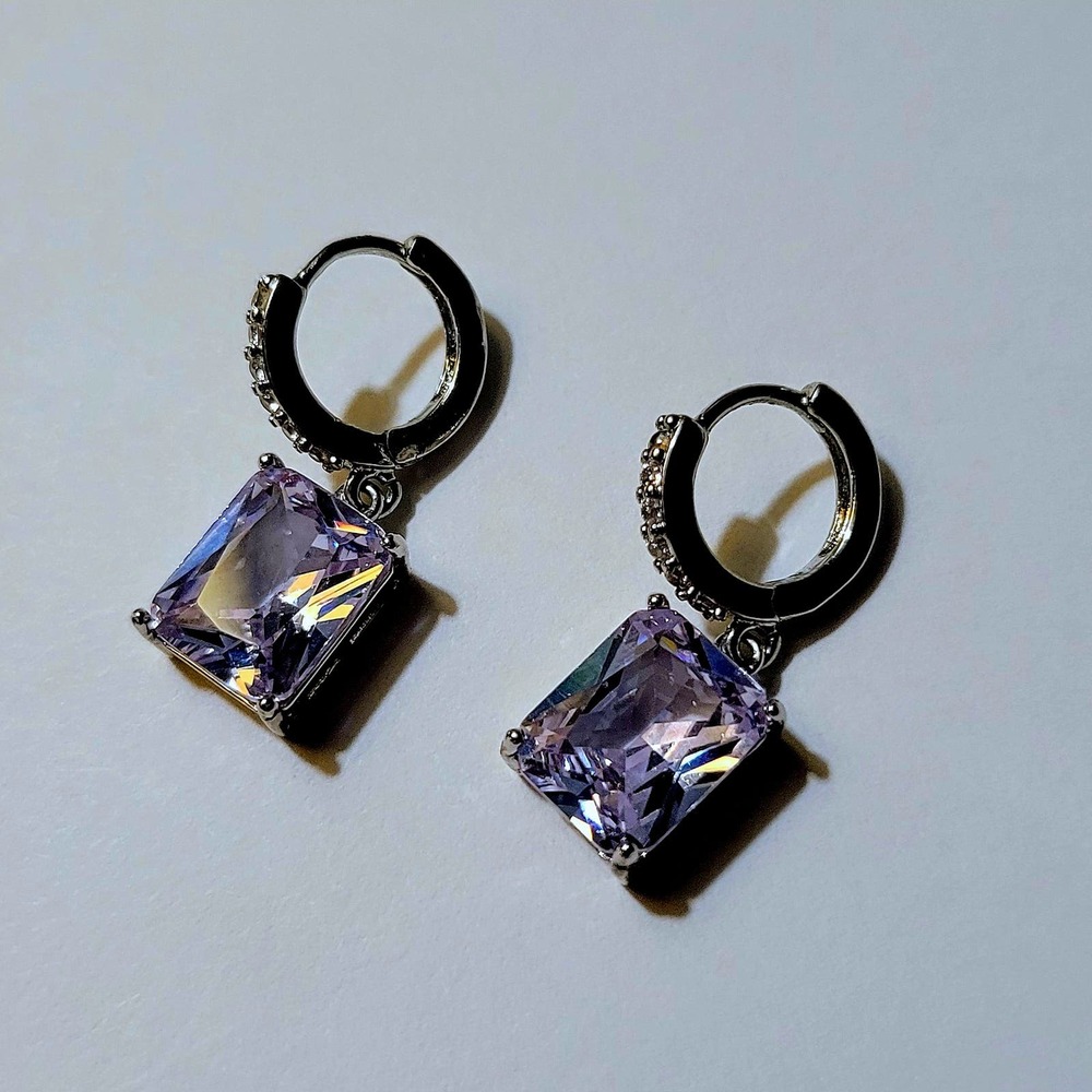 Silver Plated Huggie Earrings - Picture 4 of 8